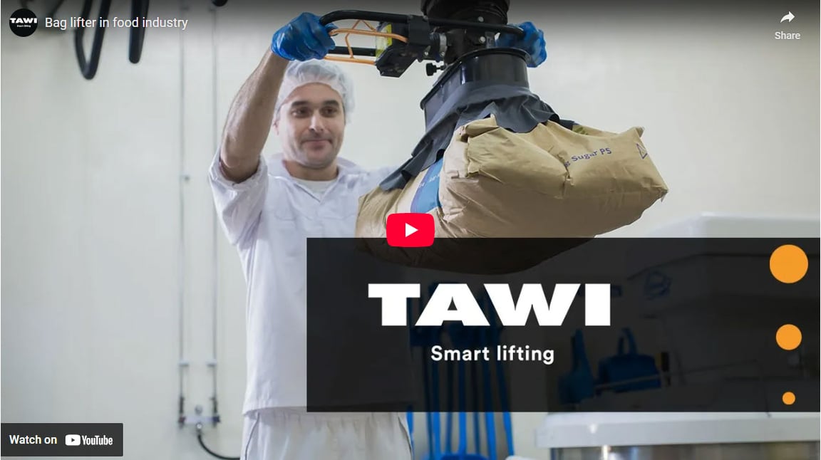 TAWI YouTube video bag lifting in the food industry