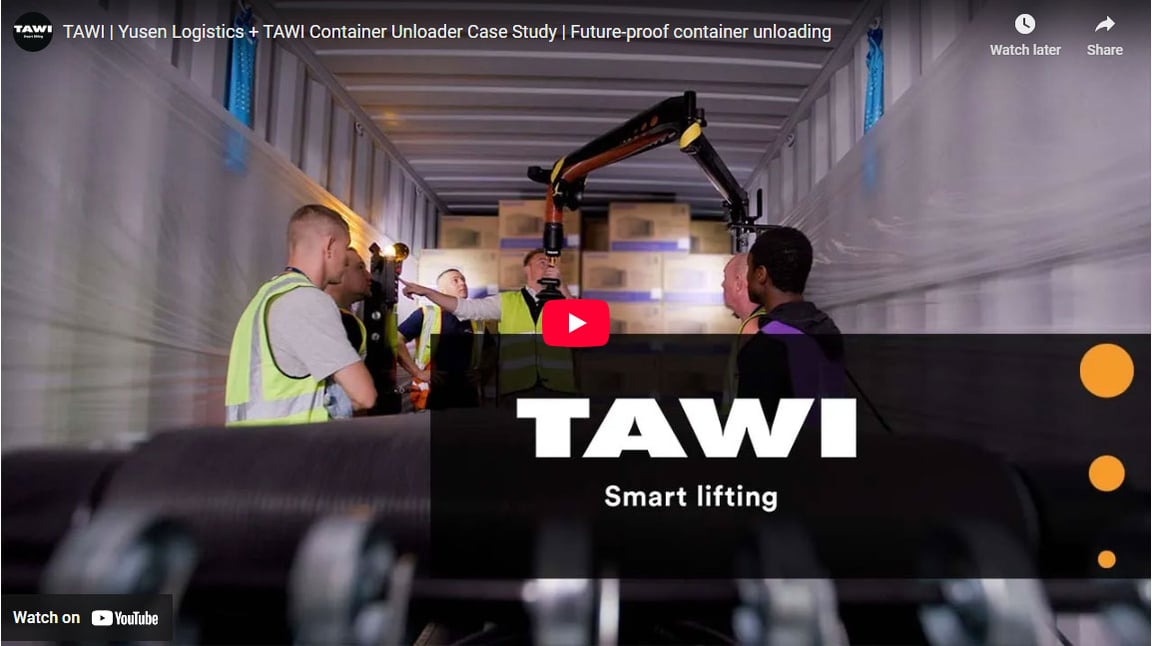 Der TAWI Containerentlader im Einsatz