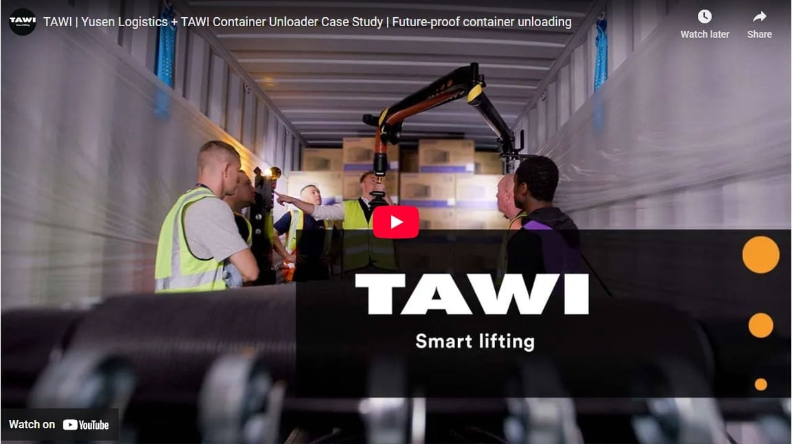 Der TAWI Containerentlader im Einsatz