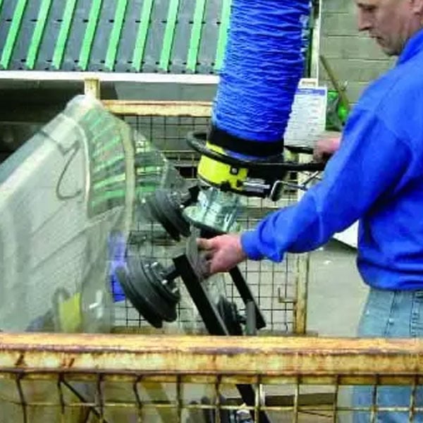 Glass Products being lifted by a vacuum lifter