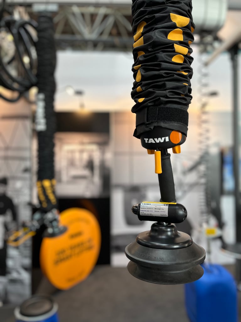 This pictures shows a TAWI vacuum lifter.