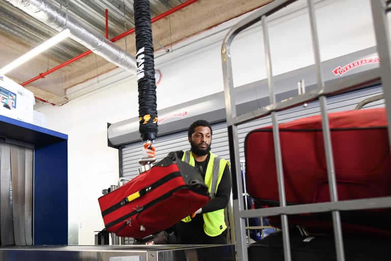 lifting baggage at cruise port