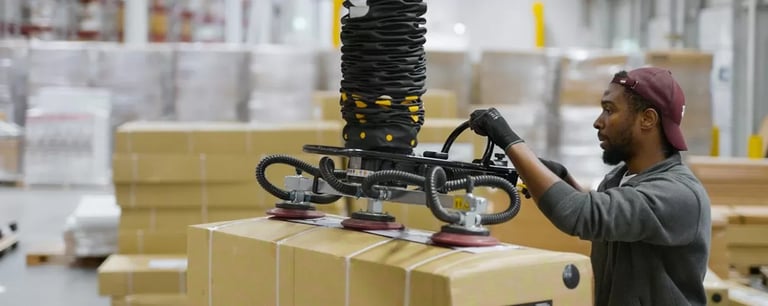 Vacuum lifters are used to enable efficient and safe handling of heavy goods.