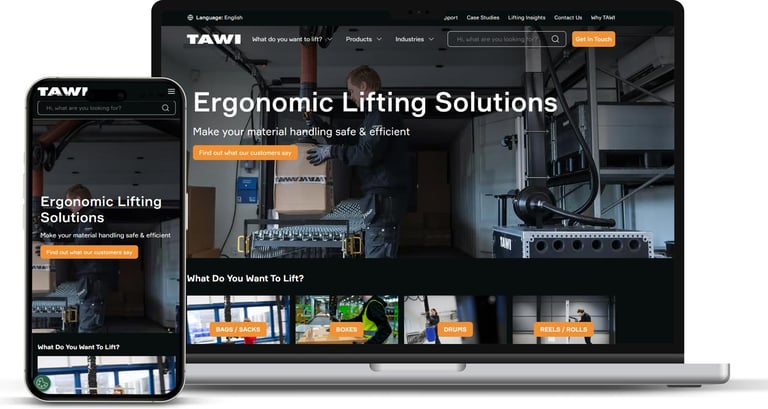 New TAWI website on desktop and mobile