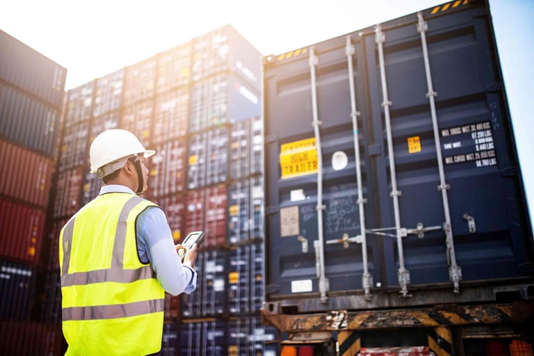 Managing risks when unpacking shipping containers